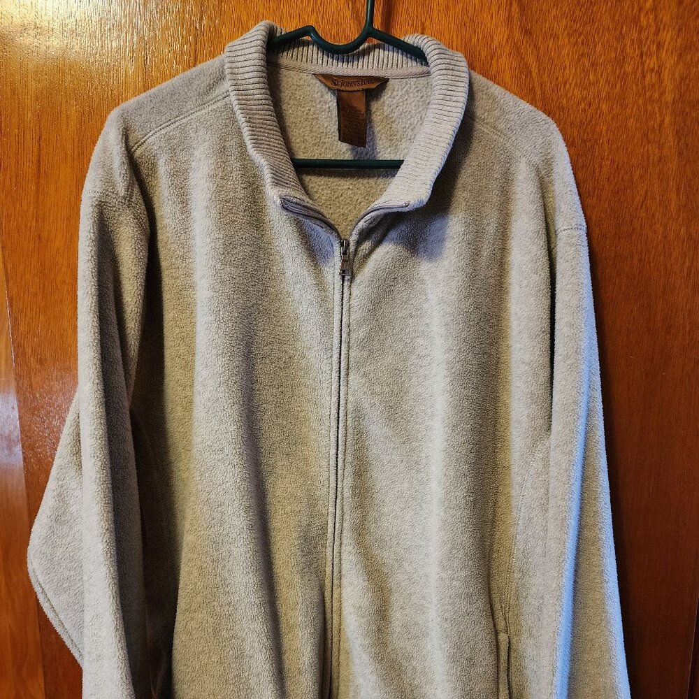 Men's XL St. John's Bay Gray Fleece Full Zip Jacket